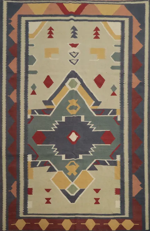 Geometric Kilim Turkish Area Rug 8x12