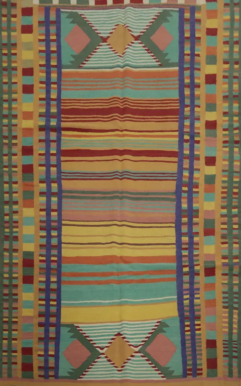 Colorful Bohemian Stripe Kilim Area Rug 7x10 for Chic Interiors