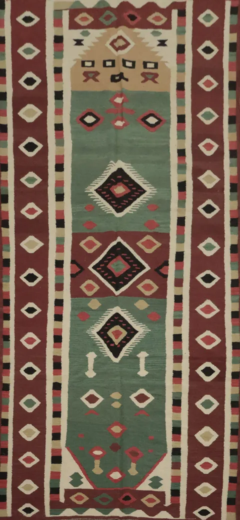 Geometric Kilim Turkish Area Rug 5x12