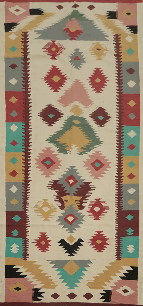 Vibrant Kilim Area Rug 5x12 for Bold and Artistic Decor