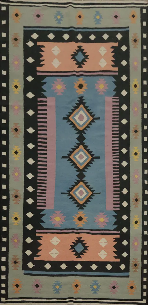 Colorful Diamond Kilim Area Rug 5x11 to Enhance Your Space