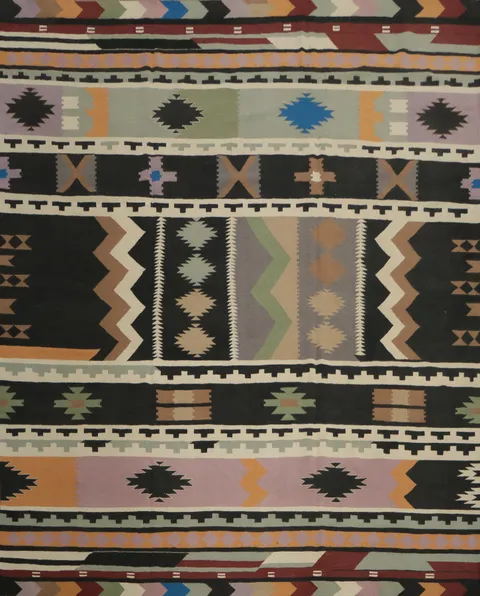 Eclectic Tribal Delight: Bold Kilim Square Area Rug 11x11