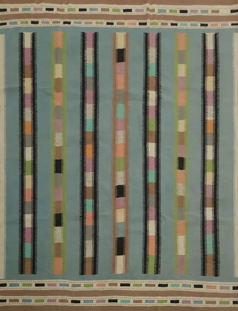 Colorful Striped Kilim Area Rug 10x10 for Modern Living Spaces