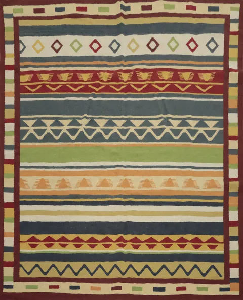 Handcrafted Wool Square Kilim Area Rug 8x8