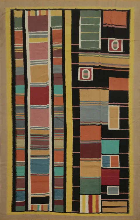 Colorful Contemporary Large Kilim Area Rug 9x13