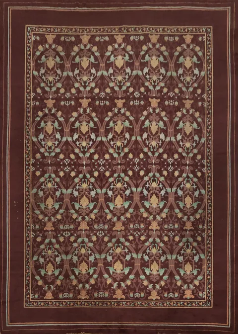Antique Art Deco Vegetable Dye Large Area Rug 9x12