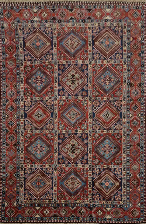 Vegetable Dye Yalameh Persian Area Rug 8x12
