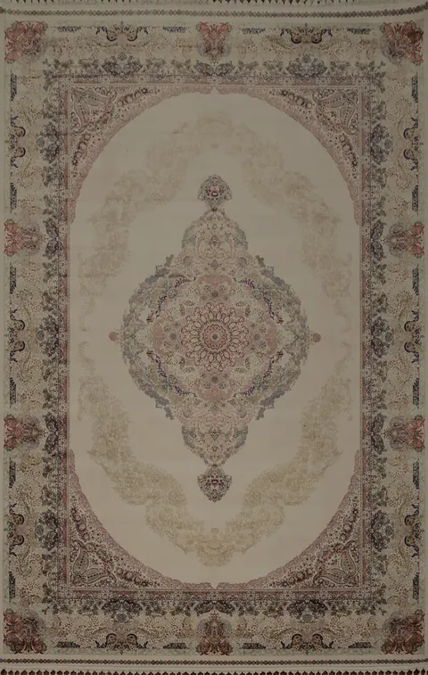 Classic Qum Area Rug 7x10 with Intricate Floral Patterns