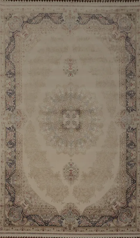 Elegant Medallion Qum Area Rug 7x10 with Rich Ornamental Design