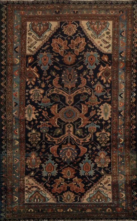 Vegetable Dye Hamedan Rug 4x7 with Exceptional Artisan Craftsmanship