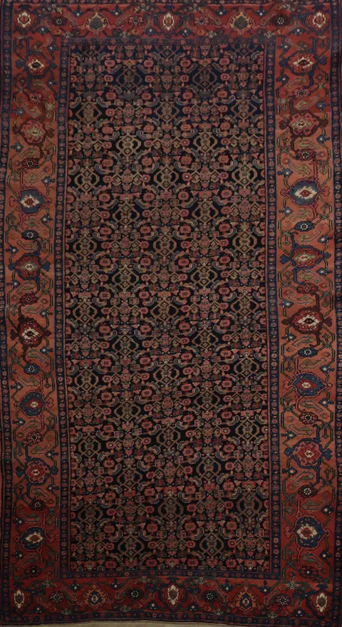 Antique Vegetable Dye Bidjar Persian Area Rug 5x10