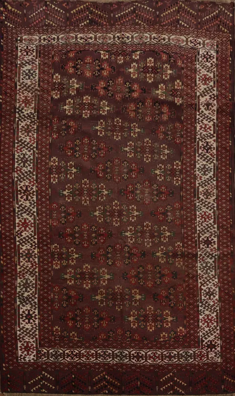 Pre-1900 Antique Bokhara Vegetable Dye Area Rug 6x9