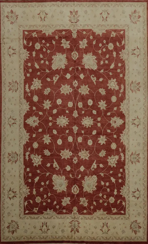 Timeless Peshawar Persian Large Rug 12x18 with Ornate Floral Motifs