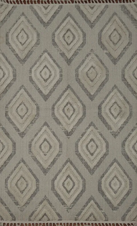 Luxurious Modern Turkish Area Rug 5x8 Featuring Geometric Shapes