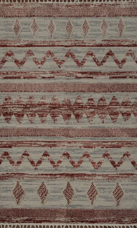 Rustic Modern Turkish Area Rug 5x8 with Intricate Geometric Design