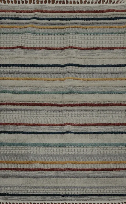 Dynamic Striped Modern Turkish Area Rug 5x8 for Contemporary Interiors