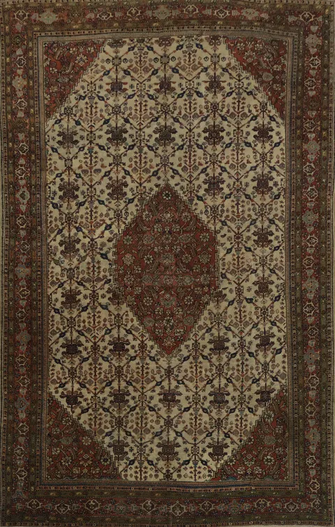 Pre-1900 Antique Sultanabad Persian Vegetable Dye Rug 8x12