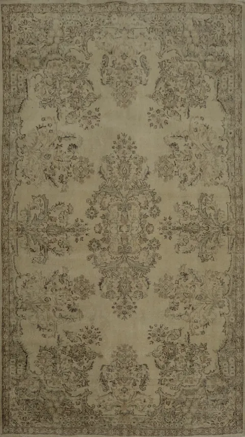 Vintage Anatolian Area Rug 6x9 with Intricate Floral Designs