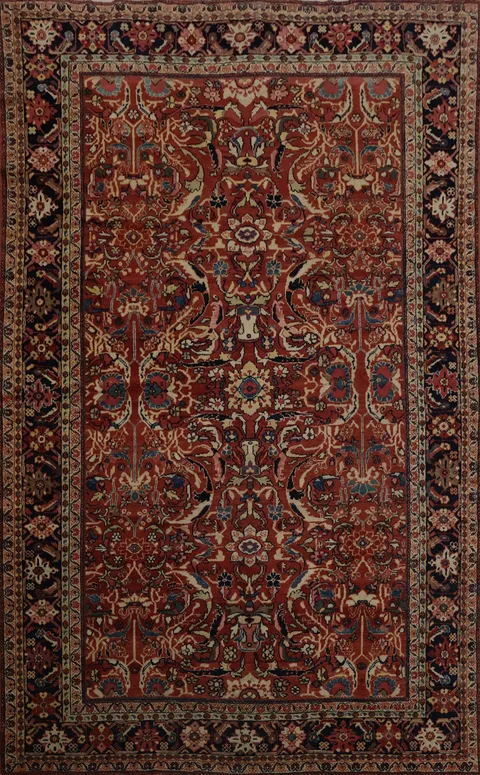 Antique Vegetable Dye Mahal Persian Area Rug 7x10