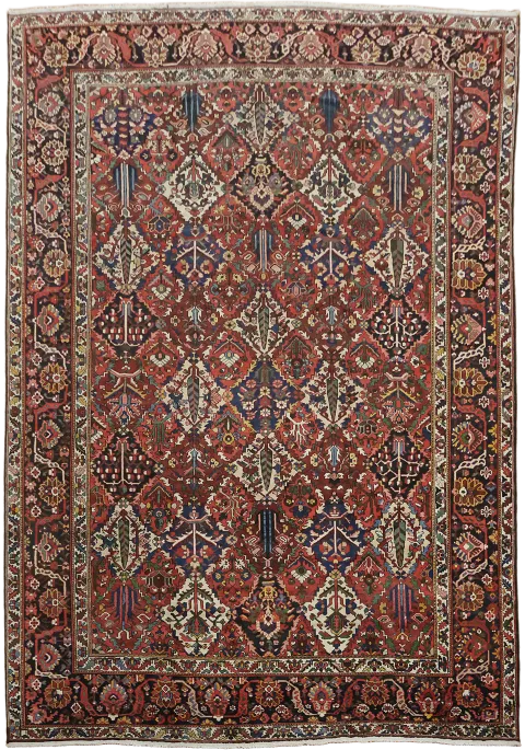 Antique Vegetable Dye Bakhtiari Persian Large Rug 12x17