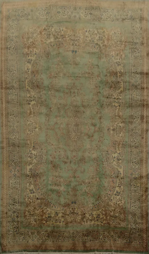 Vegetable Dye Kerman Persian Large Rug 12x19