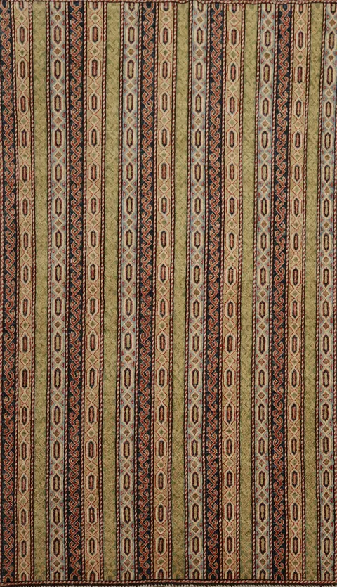 Bold Striped Kazak Rug 4x6 in Warm Tones for a Sophisticated Look