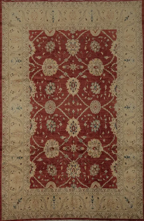 Timeless Ziegler Large Area Rug 10x13 with Ornate Border and Floral Motif