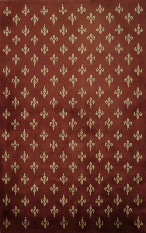 Refined Nepalese Oriental Rug 4x6 with Subtle Fleur-de-Lis Motif