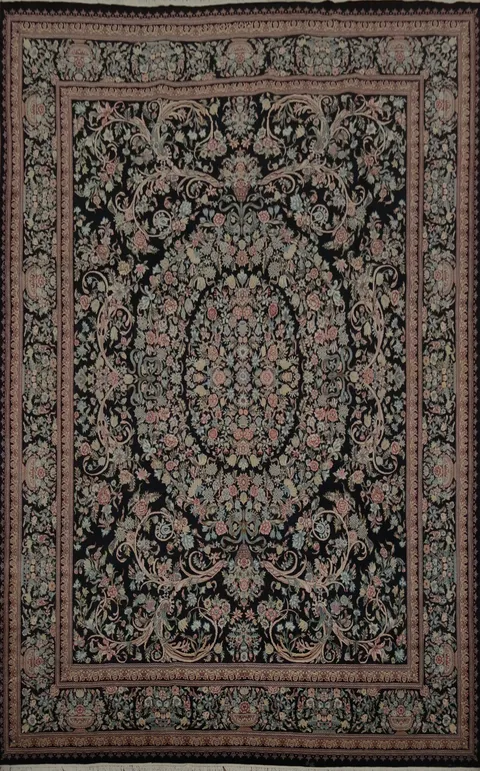 Floral Motif Aubusson Chinese Area Rug 9x12 for Elegant Home Decor