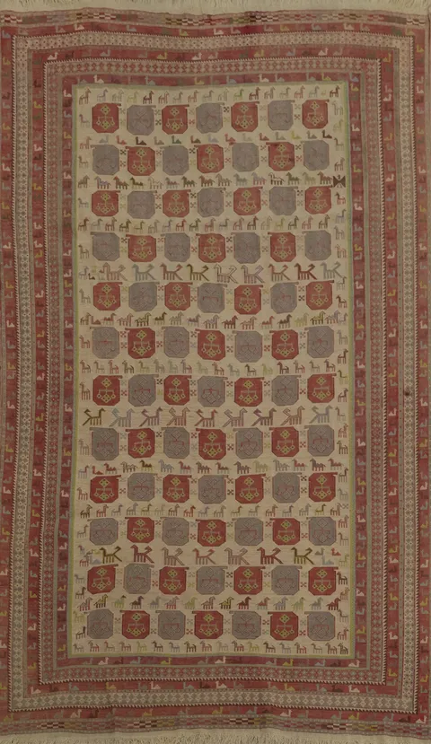 Exquisite Geometric Sumak Oriental Rug 5x7 for Stylish Spaces