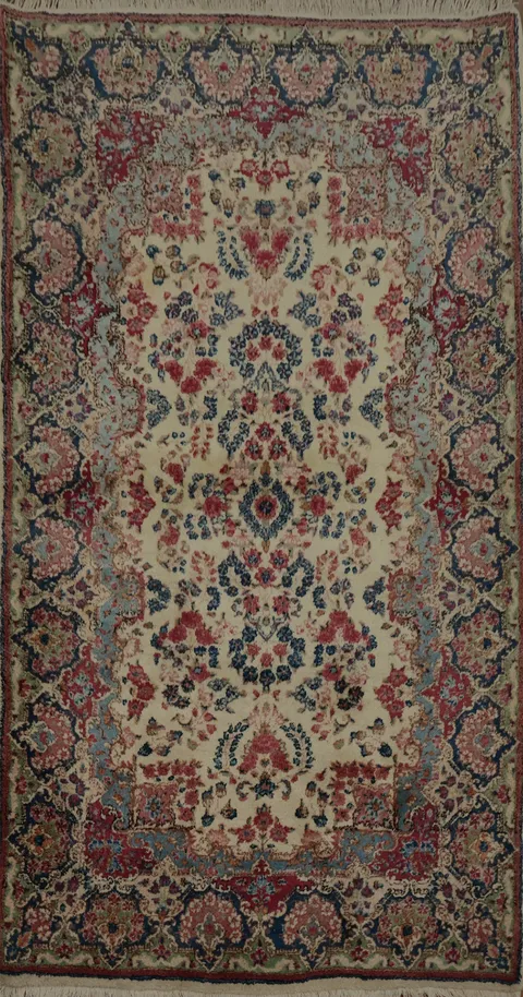 Timeless Kerman Persian Rug 4x7 with Ornate Borders and Motifs