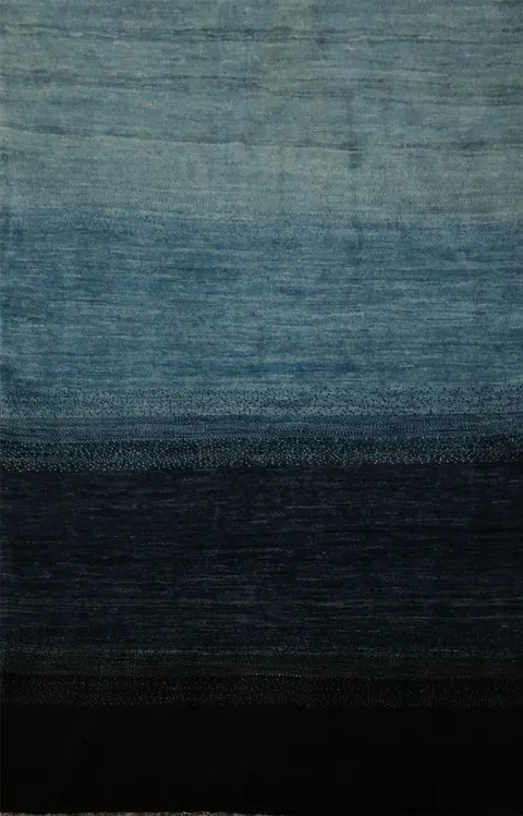 Gradient Blue Gabbeh Persian Rug 5x6 Adding Depth to Any Room