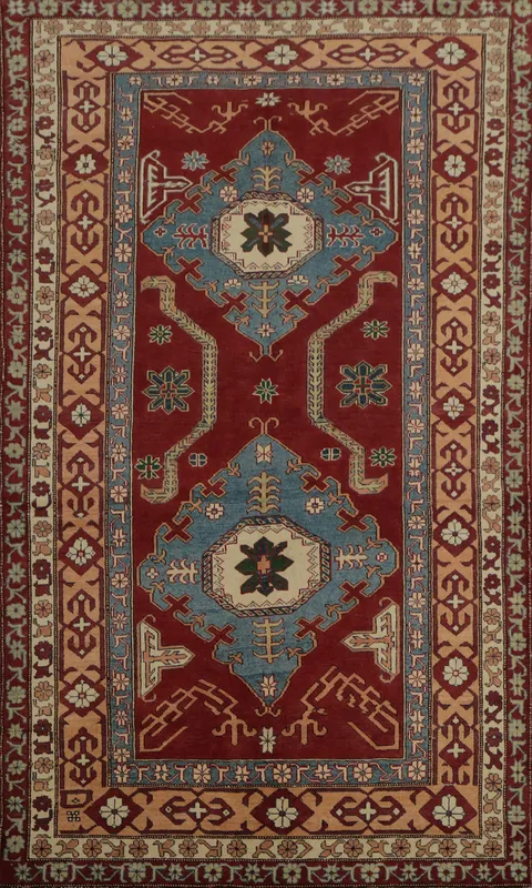 Geometríc Super Kazak Area Rug 5x8 with Decorative Accents