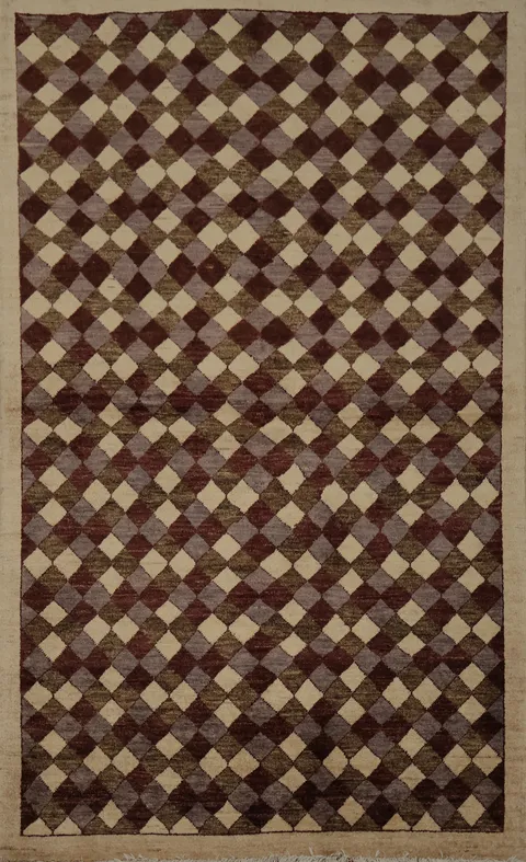 Checkered Contemporary Rug 4x6 Perfect for Living or Dining Area