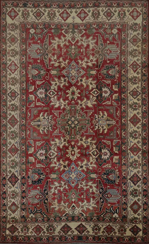 Warm Toned Super Kazak Area Rug 8x11 with Timeless Appeal