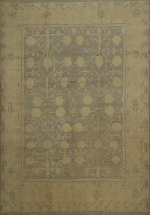 Hand-Knotted Khotan Area Rug 8x10 with Subtle Floral Motifs