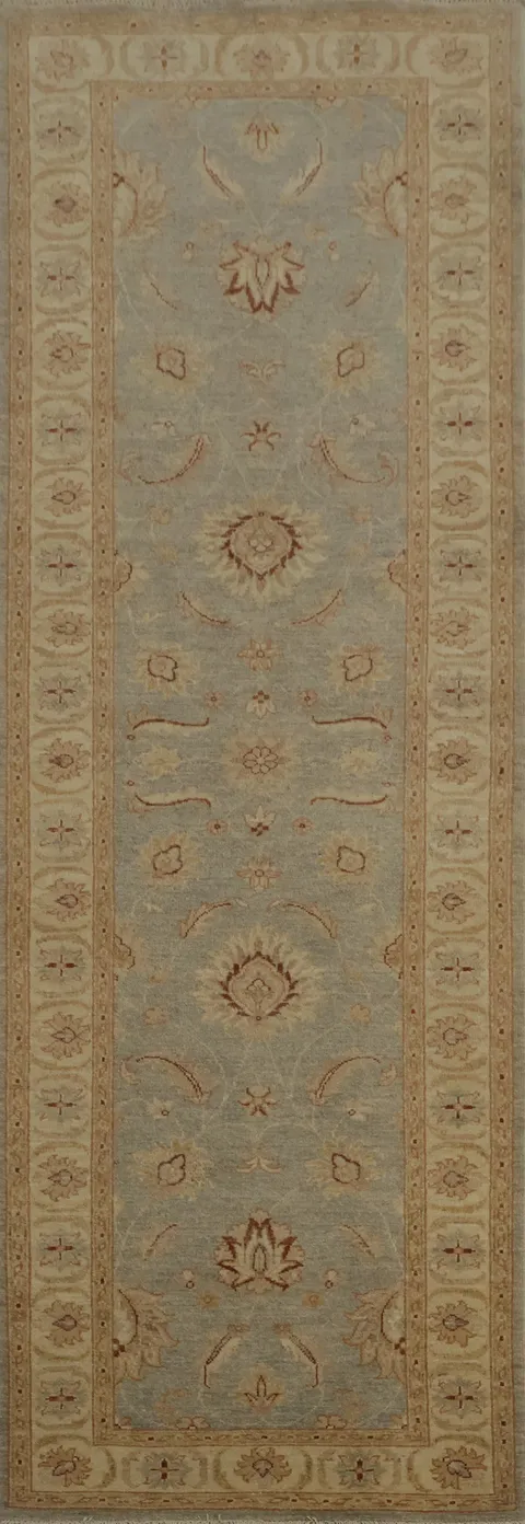 Long Peshawar Runner Rug 3x10 with Elegant Floral Details