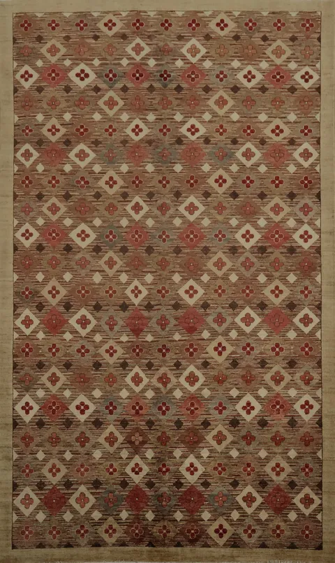 Geometric Contemporary Area Rug 7x10 with Rich Earthy Hues