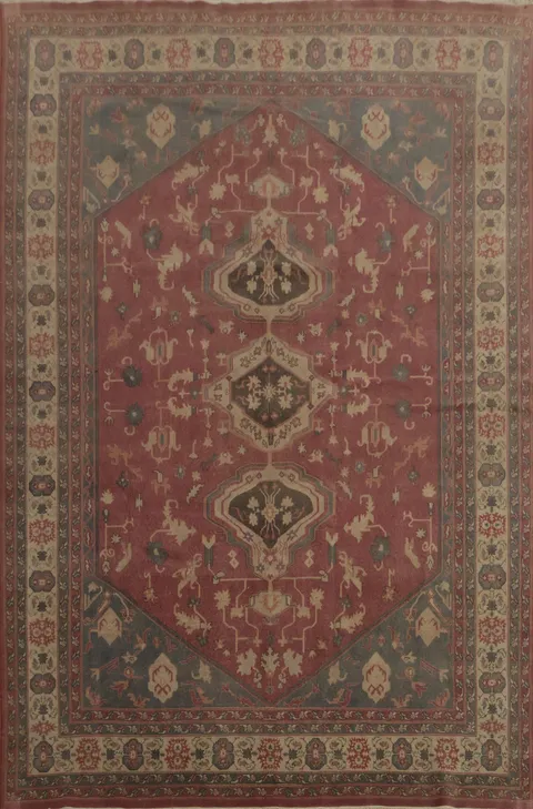 Vintage-Style Pink Egyptian Area Rug 9x11
