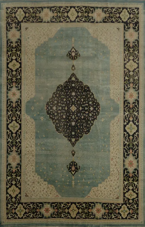 Antique Look Oushak Large Area Rug 10x13 with Floral Patterns