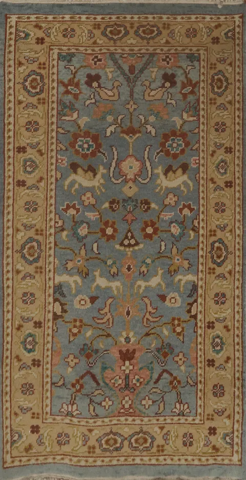 Blue Ziegler Oriental Rug 2x4 Perfect for Living Spaces