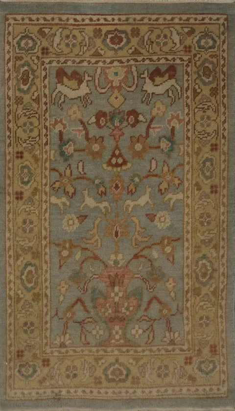 Antique Look Ziegler Oriental Rug 2x3 with Detailed Motifs