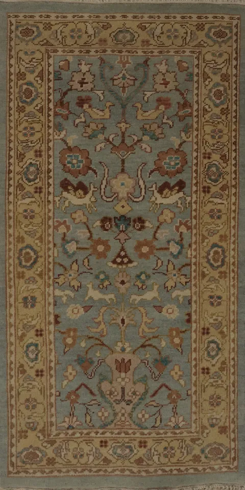 Wool Ziegler Antique Look Rug 2x4 with Elegant Border Design
