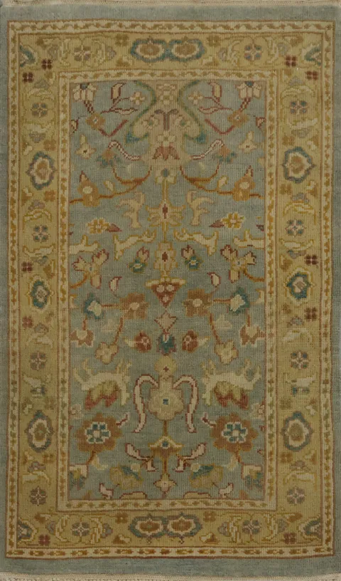Antique Look Ziegler Egyptian Blue Accent Rug 2x3