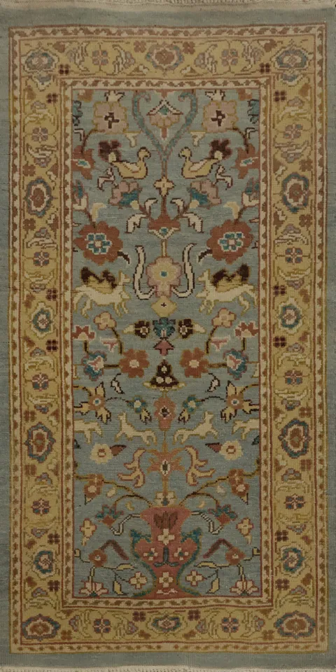 Antique Look Ziegler Egyptian Blue Accent Rug 2x4