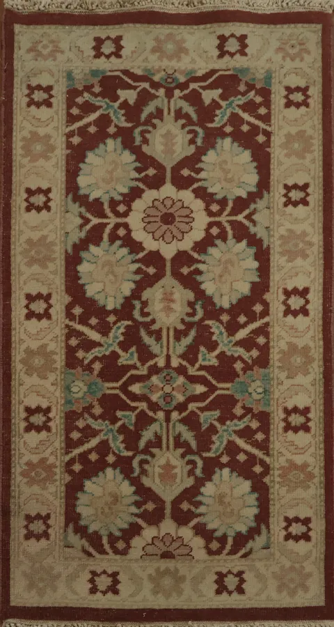 Beautiful Antique Look Oushak Accent Rug with Luxurious Floral Motif 2x4