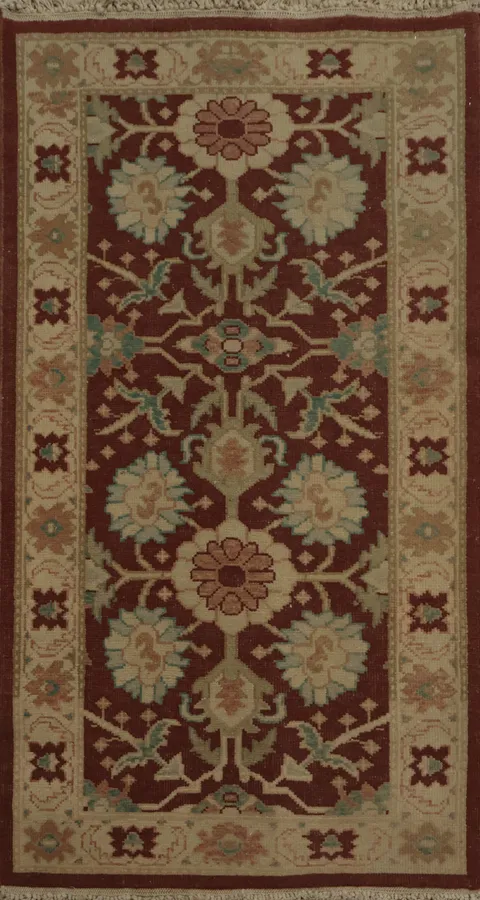 Traditional Turkish Rug in Earthy Hues and Floral Patterns 2x4