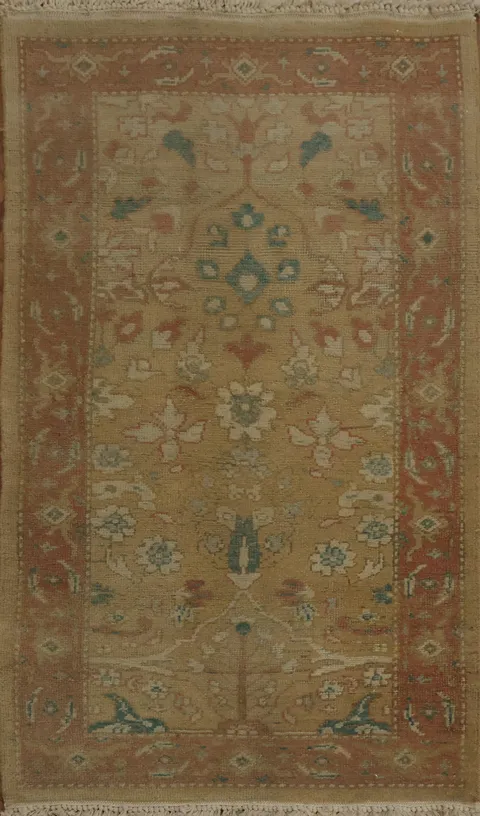 Exquisite Oriental Floral Rug with Earthy Tones and Regal Borders 2x4