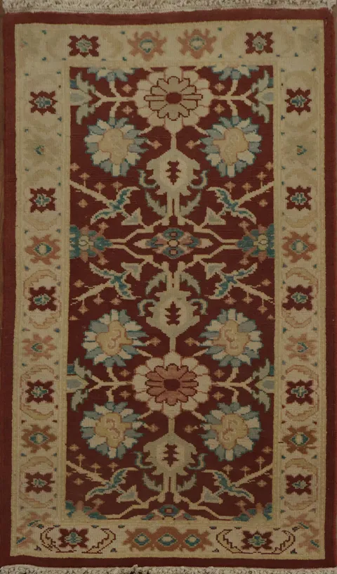 Luxurious Floral Red Rug with Elegant Detail Accents 2x4