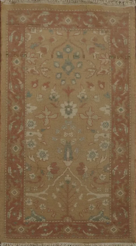 Elegant Heritage: Traditional Floral Rug in Soft Neutral Colors 2x4